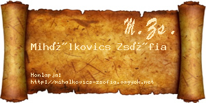 Mihálkovics Zsófia névjegykártya